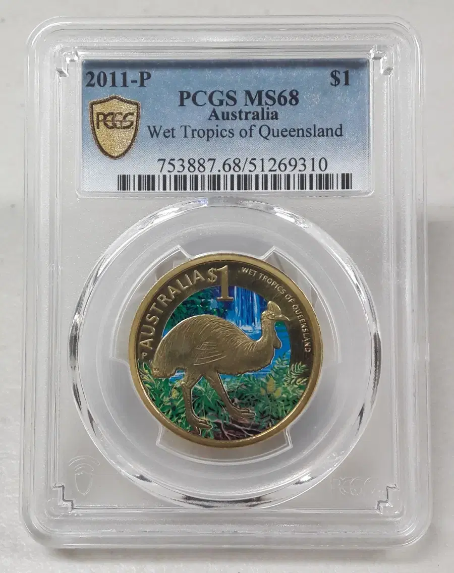 2011년 P 호주 퀸즈랜드 열대습윤 지역 PCGS MS68 한정판 주화